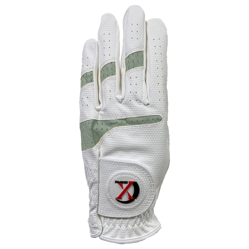 XEIR PRO Women's Premium All Weather Golf Gloves White Color Worn on RIght (4 of Pack)