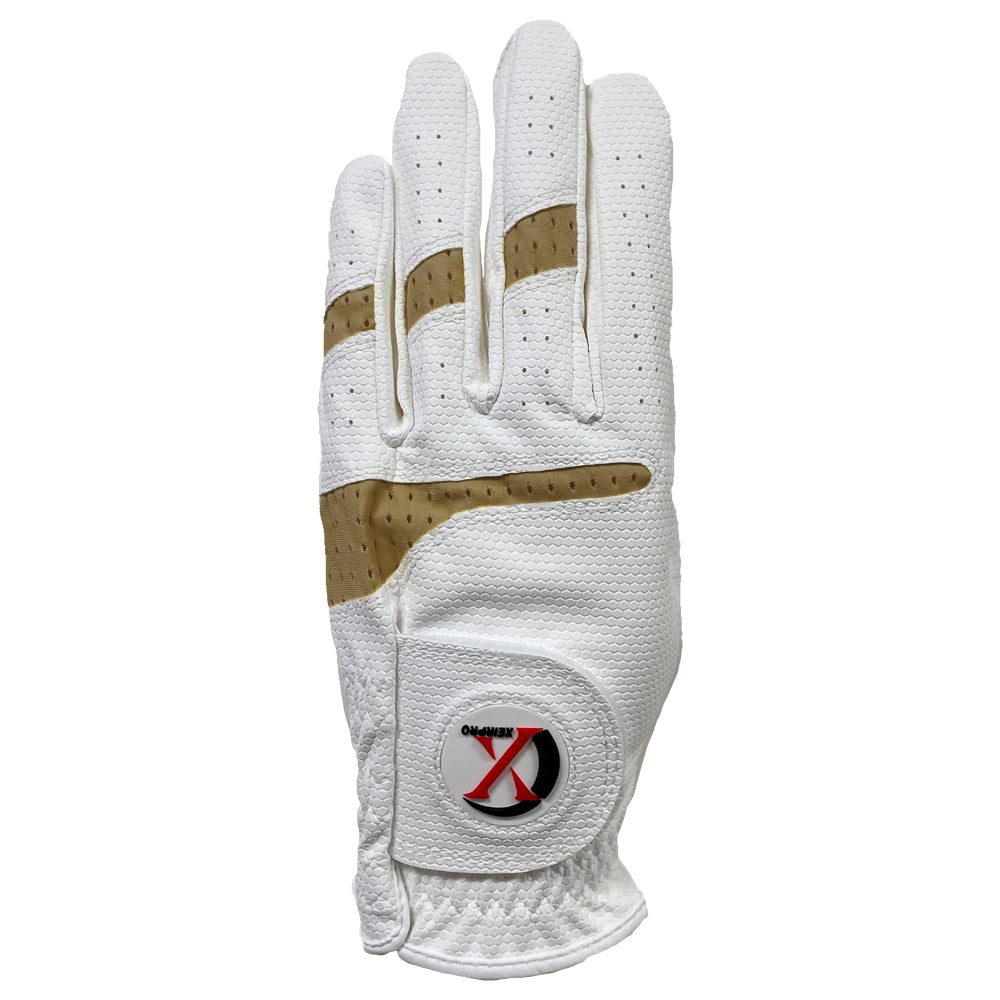 XEIR PRO Women's Premium All Weather Golf Gloves White Color Worn on RIght (4 of Pack)