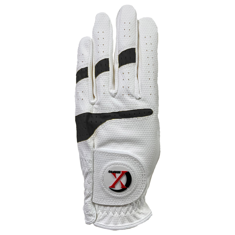 XEIR PRO Women's Premium All Weather Golf Gloves White Color Worn on RIght (4 of Pack)
