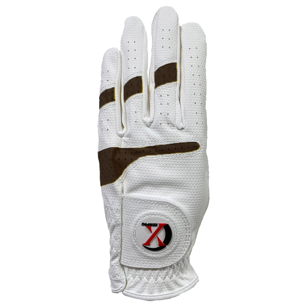 XEIR PRO Women's Premium All Weather Golf Gloves White Color Worn on RIght (4 of Pack)