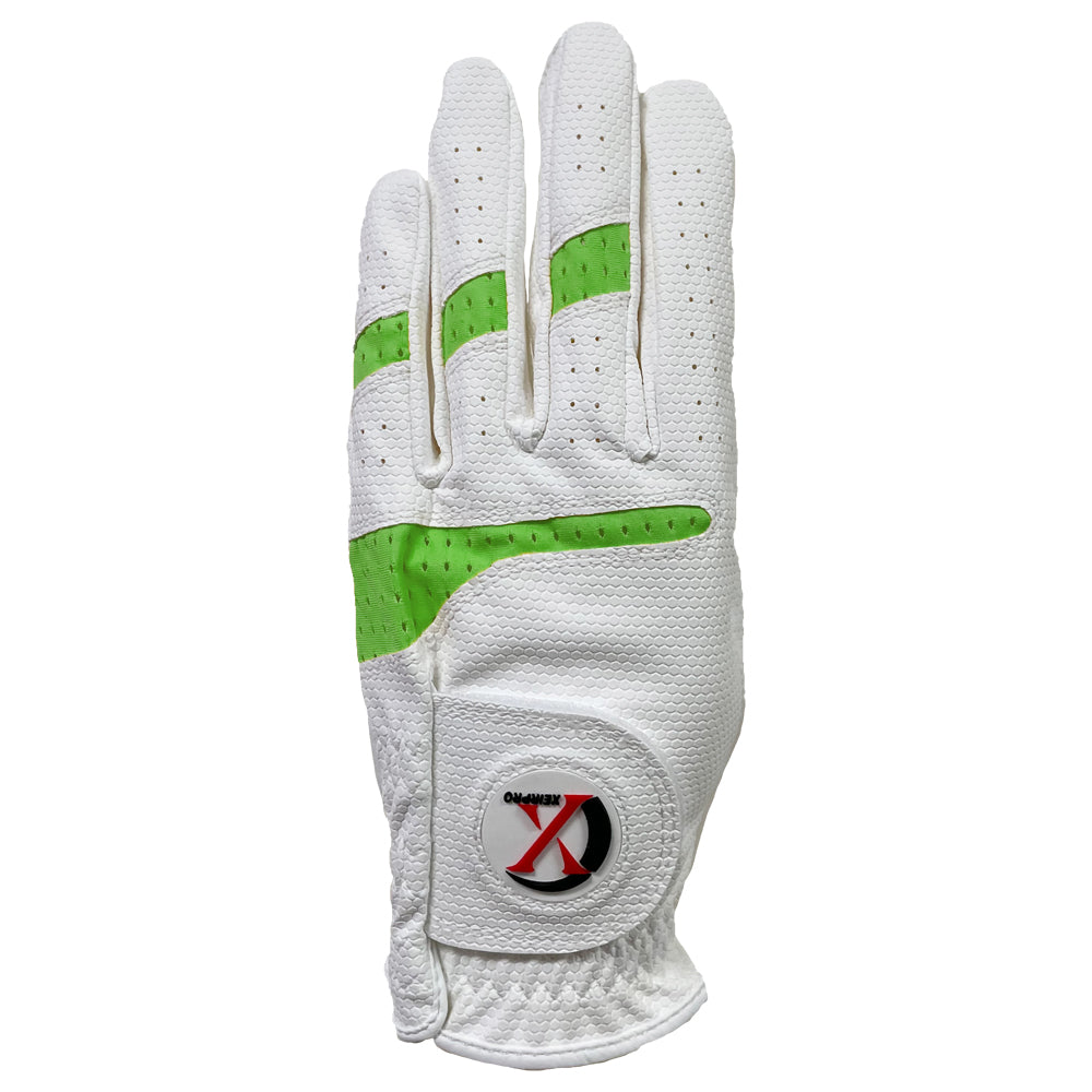 XEIR PRO Women's Premium All Weather Golf Gloves White Color Worn on RIght (4 of Pack)