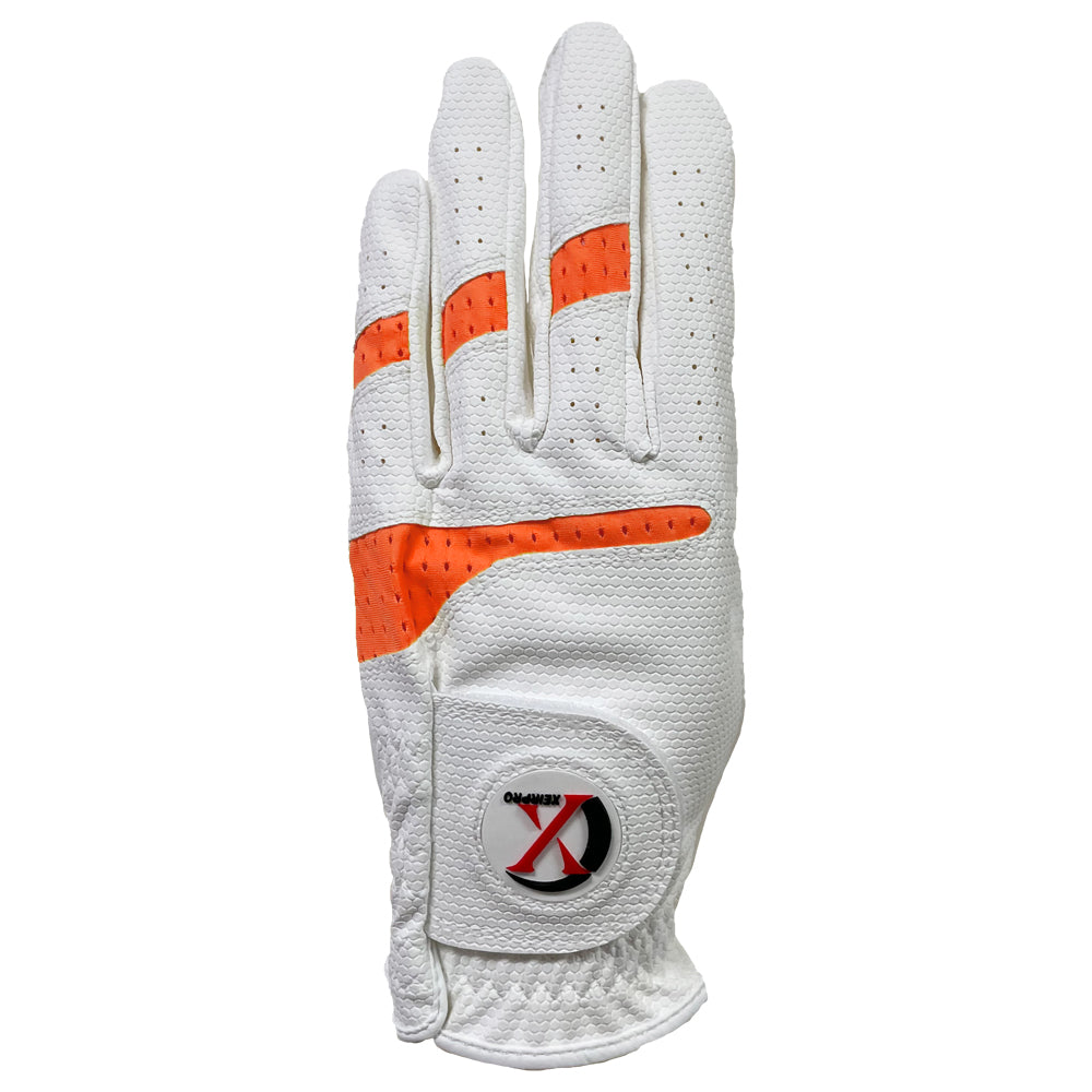 XEIR PRO Women's Premium All Weather Golf Gloves White Color Worn on RIght (4 of Pack)