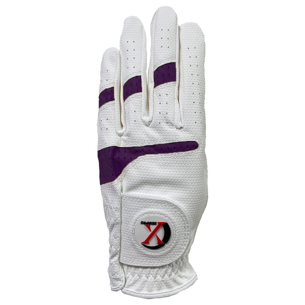 XEIR PRO Women's Premium All Weather Golf Gloves White Color Worn on RIght (4 of Pack)