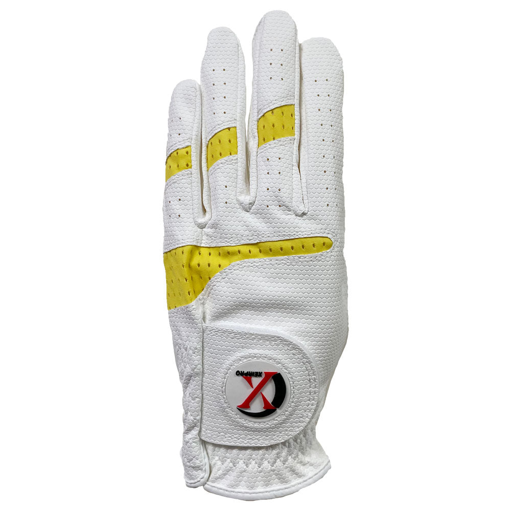 XEIR PRO Women's Premium All Weather Golf Gloves White Color Worn on RIght (4 of Pack)