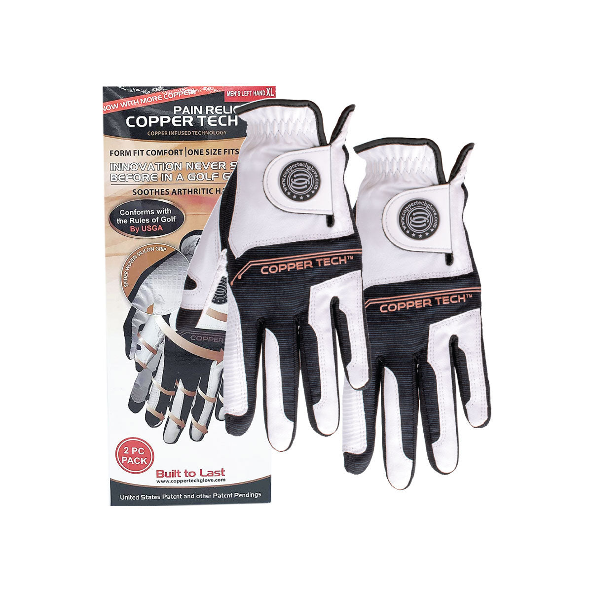 Copper Tech Men Golf Gloves (2 Of Pack)