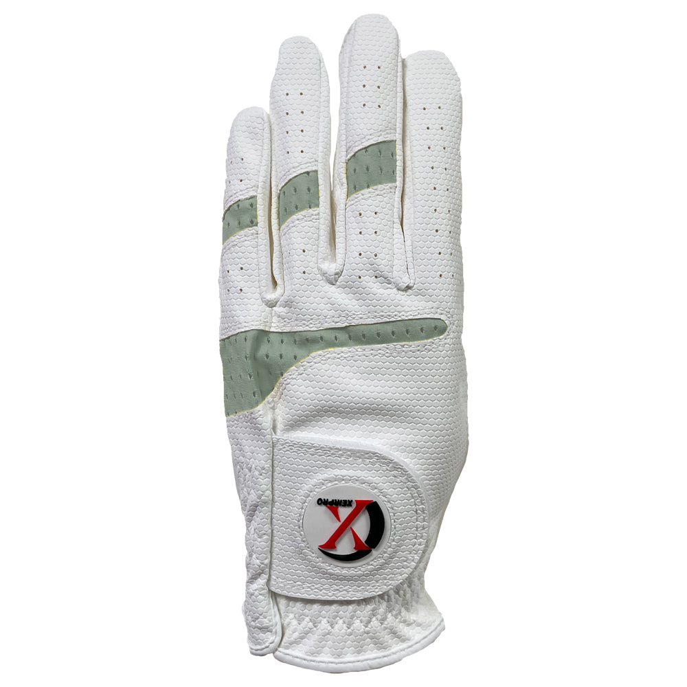 XEIR PRO Men's Premium All Weather Golf Gloves White Color Worn on Right (4 of Pack)